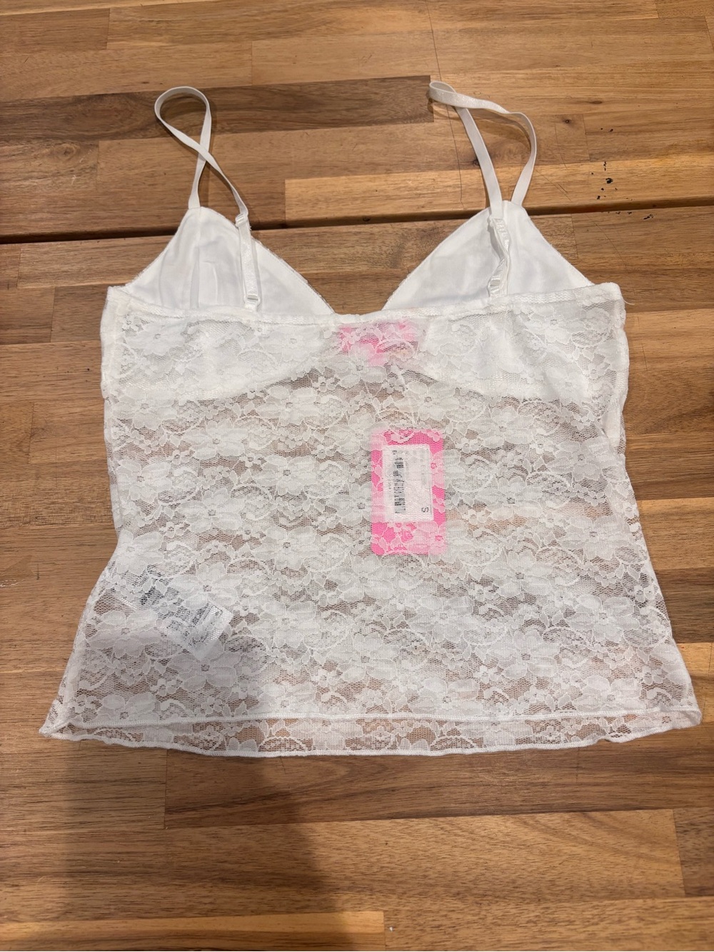 Edikted Eira Sheer White Floral Lace Camisole with Bow Detail SZ S.